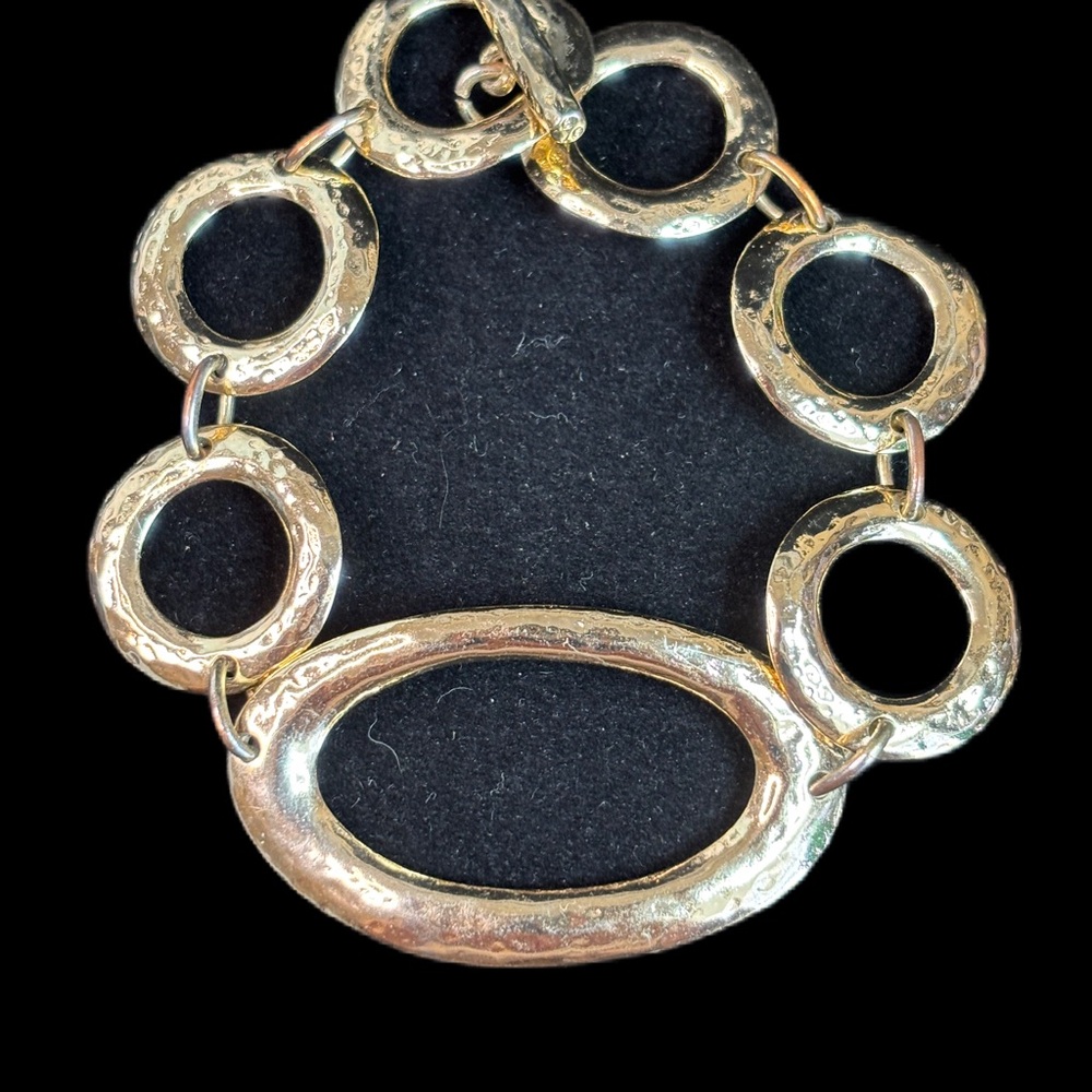 VTG Gold Hammered Link Bracelet